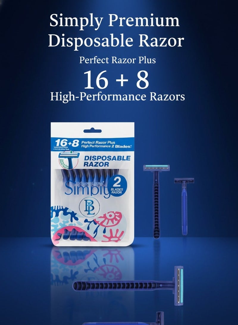 بولاند لورا ماكينة حلاقة من الفولاذ المقاوم للصدأ للاستخدام مرة واحدة شفرات حلاقة مزدوجة عبوة 24 قطعة - Image 2